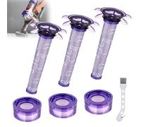 3 set di filtri V8 per Dyson, filtri di ricambio accessori per filtro V8 Absolute Animal, SV10, SV11, SV25, SV37, 3 kit filtro post-motore HEPA, 3 filtri Star Pre e 1 spazzola di pulizia, parte n