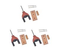 3 set di legno Ukulele Appendiabiti Da Parete Blocco Automatico di Sicurezza Parete Holder Legno Rosso