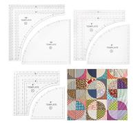 3 set di modelli per trapuntatura, 15,2 cm x 25,4 cm, righelli quadrati in acrilico, grandi modelli di taglio trasparenti con margine di cucitura da 1/4" per trapuntatura, patchwork, taglio tessuto