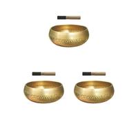 3 set di rame campana tibetana set buddista meditazione religione credenza regalo perfetto dia 8 cm kit 2