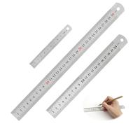 3 Set Di Righe in Acciaio Inox, 10 cm, 20 cm, 30 cm, Righe Doppia Scala Metrica E Imperiale, Righello in Metallo per Ingegneria, Scuola, Ufficio E Progettazione, Strumento Di Misurazione Preciso