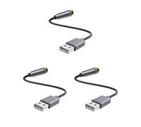 3 set di USB a jack da 3,5 mm adattatore audio stereo esterno per cuffie PC