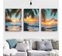 3 Set DIY 5D Diamond Painting Kit Albero del mare Pittura Pieno Diamante Ricamo Mosaico Pittura Trittico Cristallo Strass Punto Croce Immagine Artigianato Wall Home Decorativa Regalo 60x30cm S-2345