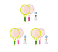3 set durevole per bambini badminton tennis set, palla volano racchetta per allenamento verde e rosa, verde rosa