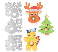 3 Set Fustelle Natale 3D per Cioccolato Stencil Cutting Dies Scatole di Cioccolato Leccalecca Natalizie Fustelle per Creazioni Fai da Te Decorazioni Tavolo (B)