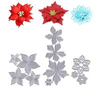 3 Set Fustelle Natalizie Poinsettia Cutting Dies Crafting Fiori Natale Taglio Muore Fustellatrice Fai da Te per Scrapbooking Album Mestiere Biglietti d’invito Goffratura