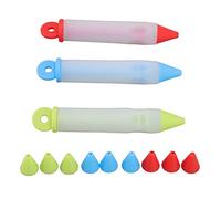 3 set kit di penne decorative per torta, 15 cm/5,9 pollici di glassa fai -da -te Penna di cibi in silicone Strumento di scrittura di consigli con 12 motivi per i pasticcini per