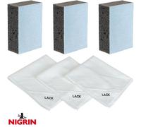 3 Set Nigrin Auto Microfiber Poliertuch + 3 Polierschwamm Auftragsschwamm