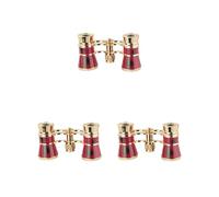 3 set Opera Occhiali Binocolo Ottico Lente Teatro Maniglia Telescopio Strumento di Visualizzazione Delicato Multiuso Campeggio Donne Macchiato Rosso, Catena