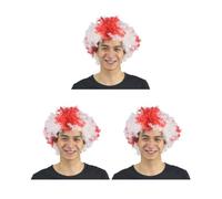 3 set parrucca da clown capelli ricci natalizi sintetici tifosi di calcio feste multicolore copricapo costume divertente Inghilterra