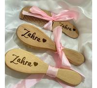 3 Set Personalizzato Pettine Per Il Bagno Del Bambino Con Nome, Spazzola Per Capelli In Legno Personalizzata, Spazzola Per Capelli Per La Cura Del Bambino, Spazzole Per Il Bagno