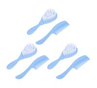 3 Set Set di Spazzole per Chioma Neonata, Bagno e Pulizia, Blu | Pp e Nylon, Tre Pezzi, Uso Quotidiano, Massaggio Delicato Prima del Sonno