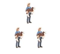 3 set simulazione persone modello figura contadino contadino giocattolo agricoltore con un vitello