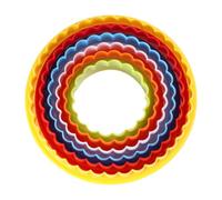 3 Set Tagliabiscotti Rotondi a Doppia Faccia in Plastica per Casa | Set, Bordo in Pizzo, per Biscotti e Frutta, Facile da Riporre