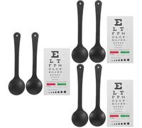 3 set Tavola Oculistica Doppia con Occlusore Portatile per Esame vista | Plastica Liscia, 55g, Formato Compatto 18,5x10x0,01cm, per Scuole e Ottiche