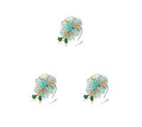 3 set Vintage Donne Plume Fascinator Velo Cappello Fascia Delle Signore Accessori Styling Dei Capelli Copricapo per Party Club Verde blu arancione