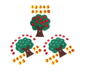3 Sets Albero Di Mele in Feltro Giocattoli Matematici Per La Scuola Materna