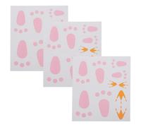 3 Sets Sticker Animali Adesivo Coniglio Adesivi Impronte Di Piedi