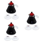 3 Sets Tazzine Miniature Caffettiera Miniatura Accessori Per Case Delle Bambole