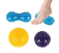 3 Sfere da Massaggio Con Punte: Palla a Forma di Arachidi, Palline da Lacrosse per Fascite Plantare e Punti Trigger