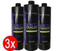 3 Shampoo AntiGiallo Face Complex Capelli Grigi Biondi decolorati 3x(3 Litri)