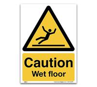 3 Signs caution Wet Floor Sign - 1 mm in plastica rigida Sign - attenzione costruzione di sicurezza, Plastica rigida 1 mm, A4 297x210mm