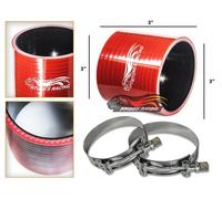 3 " Silicone Calze / Tubo Dritto Accoppiatore Rosso+Bullone a T Fascetta Per