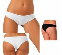 3 Slip da donna Jadea in cotone e pizzo con taglio laser invisibile art 8013