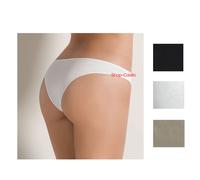 3 Slip Brasiliano Donna Vita Bassa Cotone Elastico Mutandine Nero Bianco Cotonel