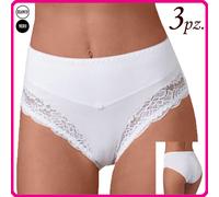 3 Slip contenitivo da donna guaina contenitiva mutande vita alta in cotone pizzo