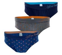 3 Slip da uomo cotone elasticizzato con elastico esterno Pierre Cardin starfish