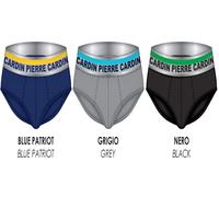 3 Slip da uomo cotone elasticizzato con elastico esterno Pierre Cardin Tag