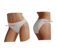 3 Slip Donna Cotone Bielastico Elastico Cotonella S M L XL Sgambato Nero Bianco