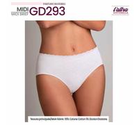 6 Slip donna Cotonella Midi sgambati in cotone con inserti in pizzo art 4940