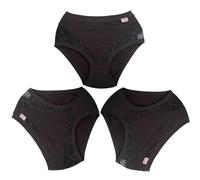 3 Slip Mutande da Donna Vita Alta in Cotone Elasticizzato con Pizzo Taglie Forti