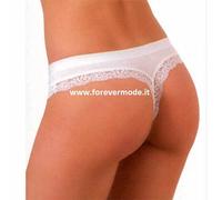 3 Slip perizoma donna Jadea in cotone e modal con pizzo nelle sgambature art 519