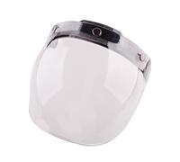 3-Snap Motorcycle Vintage Helmet Bubble Visor Flip Up Face Shield Lens