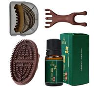 3 Spazzola Massaggiante,Spazzole Massaggianti Meridian,Pettine Massaggiante | Spazzola Linfatica per il Viso con 10 ml di Oli Essenziali,per Viso,Mento,Collo,Vita,Addome,Testa,Gambe
