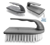 3 spazzole in plastica per la pulizia del pavimento, utensili manuali con setole rigide in nylon per la rimozione di muffe, calcare e malta, prodotti per la pulizia ergonomici e resistenti, per uso