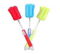 3 spazzole in spugna per lavare i piatti, con manico lungo regolabile, morbide per la pulizia di biberon, bicchieri e tazze (colore casuale)