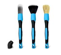 3 spazzole per auto per interni ed esterni con setole delicate, per lavaggio sicuro e attrezzature per il dettaglio dell'auto