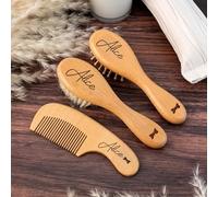 3 Spazzole Per Capelli Per Bambini In Legno Con Incisione Personalizzata, Spazzola Per Capelli Personalizzata Con Nome, Regali Ricordo Per Neonati, Neo Mamma/papà