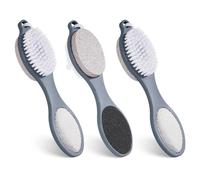3 spazzole per piedi 4 in 1 per l'uso in doccia con pietra pomice, raspa per piedi e carta vetrata, spazzola scrubber per piedi, rimozione della pelle morta per la cura dei piedi