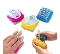 3 Spazzole per Verdure,Set Spazzole con Setole Nylon per Pulire Patate e Carote,Manico Ergonomico per Presa Sicura, Rimuove efficacemente Terriccio da Cetrioli e Medicina di montagna(Blu,Giallo,Rosso)