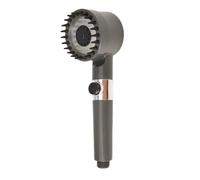 3 Speed High Pressure Shower Head Adjustable ShowerHead Filter With Massage Brush One-Key Stop Shower Bathroom Accessories(Sliver Holder)