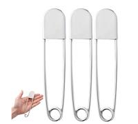 3 spille da balia grandi, 12,8 cm, resistenti, resistenti, resistenti alla ruggine, in argento nichelato, con chiusura di sicurezza, per trapuntatura, cucito, vestiti, coperte, tovaglie, artigianato