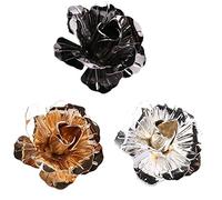 3 spille da uomo a forma di fiore color oro rosa per Sui, nero/argento/oro, Misura unica, Metallo