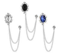 3 spille da uomo gioielli tazze collare spille spilla catene spilla camicette clip moda gioielli distintivo corsetto donna accessori abbigliamento formale argento nero blu bianco
