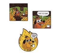3 spille per meme per cani This is Fine, acciaio, Senza pietre preziose