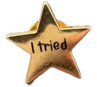 3 spille smaltate a forma di stelle con scritta "I Tried Stars", creative, smaltate, spille divertenti e alla moda, accessori per gioielli, regali per gli amici